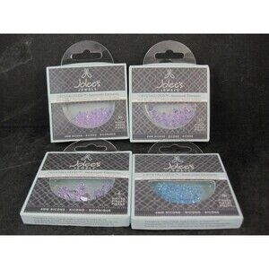 Lot of 4 Jolees Jewels Crystal Swarovski Beads 4,6,8mm Bicone Purple & Blue